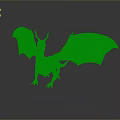 Winged Mythical Dragon Game Movie Character Light Green 3D Model With Reflective Surface