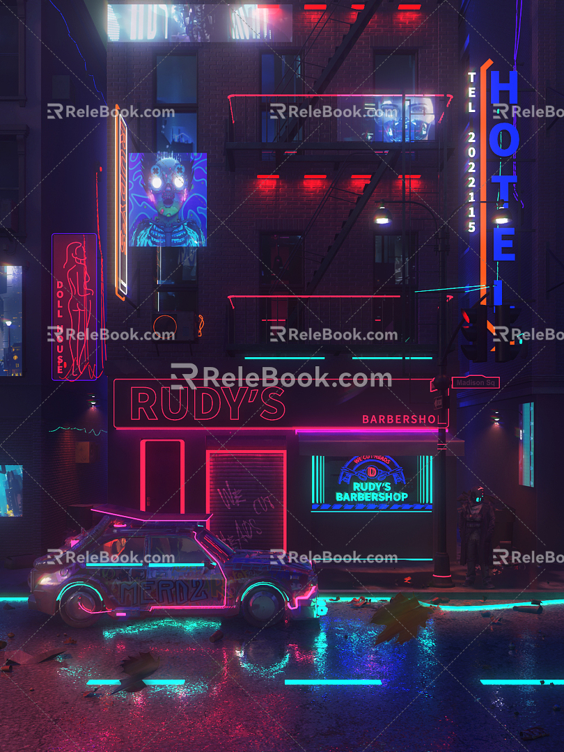 Cyberpunk Street Modern Street 3d model