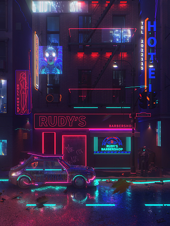 Cyberpunk Street Modern Street 3d model