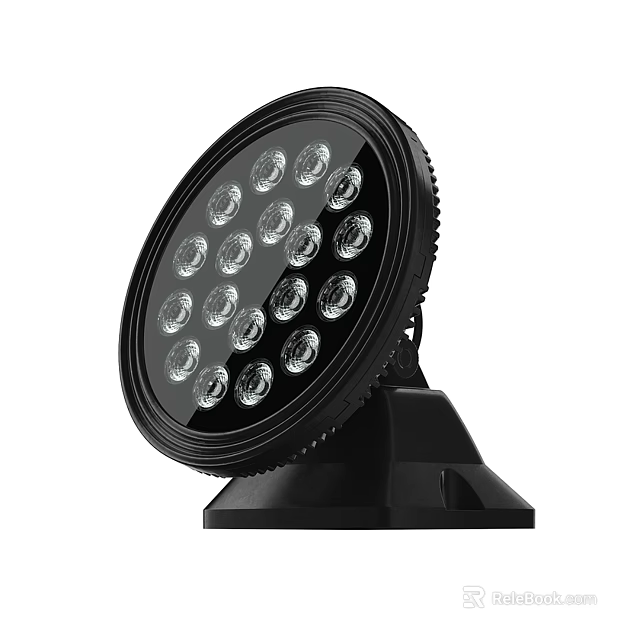 Modern Round Table Lamp With Multiple LED Bulbs And Sturdy Black Base Design 3d model 
