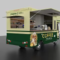 Mobile Coffee Truck With Open Awning Beverage Display And Coffee Equipment