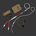 Medical Device Kit With Brown Storage Boxes White Tubes And Red Blue Connectors