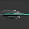 Teal Fantasy Dagger 3D Model With Irregular Spiked Blade And Brown Handle