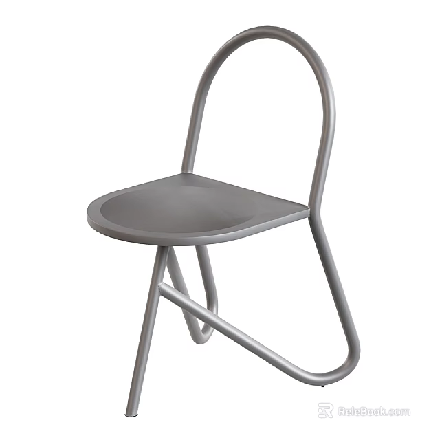 Sleek Modern Outdoor Chair With Gray Seat And Metal Frame For Durable Use 3d model 