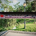 Modern Badminton Court In Bangjing Fitness Center With Purple Floor And Lighting