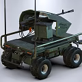BRUEL1 Unmanned Green Weapon Platform With Multi Wheeled Design And Mounted Gun