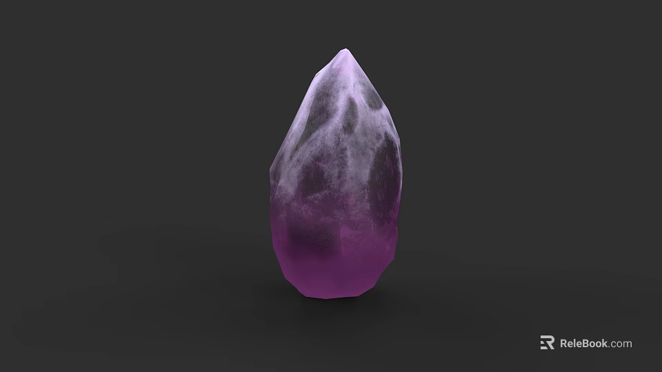 Purple Gemstone Jewelry Piece With Smooth Polished Surface And Natural Crystalline Texture 3d model 