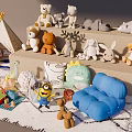 Plush Doll Toy Doll Lazy Sofa Doll Tent 3d model