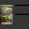 Delicious Chocolate And Mint Chocolate Ice Cream In Paper Tubs With Colorful Lids