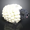 Cute Plush Sheep Toy With White Wool Black Head And Pink Nose