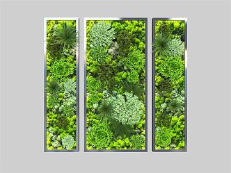 Modern Green Plant Wall Green Plant Potted Plant 3d model