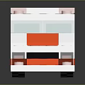 Lego Style Ambulance Block Model With White Orange Body And Red Cross