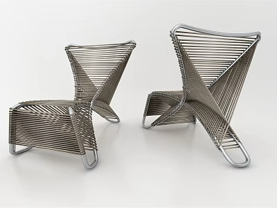 Modern Metal Woven Single Sofa Featuring Unique Cross Structure And Sleek Design 3d model