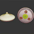 Two White Circular Spacecraft Components With Yellow Core And Textured Surface