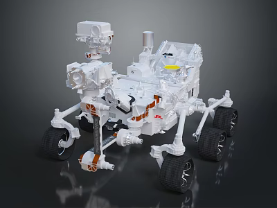 Planetary Exploration Rover Equipped With Mechanical Arm Imaging Cameras And Scientific Instruments 3d model