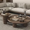 Middle ancient style mother and child coffee table combination 3d model