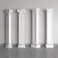 European Roman Column Gypsum Engraved Column Gypsum Component Building Component Stigma Head Engraved Column 3d model