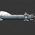 Futuristic Cosmic Spaceship With White And Blue Streamlined Body For Interstellar Travel
