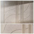 Modern Luxury Accent Wall With Curved Lines Vertical Stripes And Gold Accents