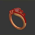 Elegant Gold Ring With Large Gemstone And Small Diamonds For Daily Use