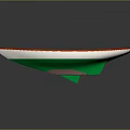 Red And Green Water Transport Boat With Unique Grille Structure And Modern Design Features