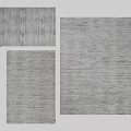 Modern Gray Striped Square Rug With Woven Textured Pattern For Indoor Spaces