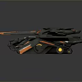 Futuristic Black And Orange Armored Tank With Cannon And Tracks Design
