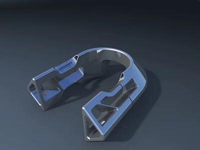 Modern Public Chair With Unique Geometric Metallic Structure And Sleek Design 3d model