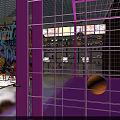 Indoor Playground With Colorful Claw Machines Arcade Games Graffiti Wall And Pendant Lights