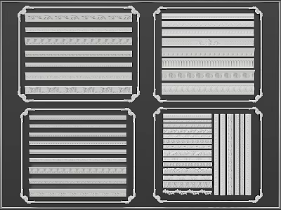 Gypsum Coving Displays With Various Patterns And Styles 3d model