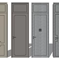 Modern Interior Hinged Doors With Various Designs And Decorative Patterns For Home 3d model