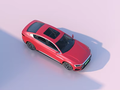Red Modern Sedan Car With Sleek Design Sunroof And Aerodynamic Exterior 3d model