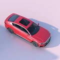 Red Modern Sedan Car With Sleek Design Sunroof And Aerodynamic Exterior