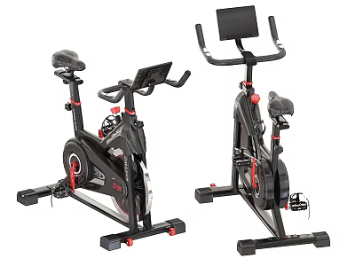 Sports Equipment Two Stationary Exercise Bikes With Digital Screens For Home Gym 3d model