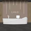 Modern Front Desk Office Front Desk Company Front Desk Cashier Desk Bar Desk Simple Front Desk 3d model