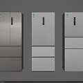 Modern Refrigerators With Various Styles And Color Options For Home Kitchen Use 3d model