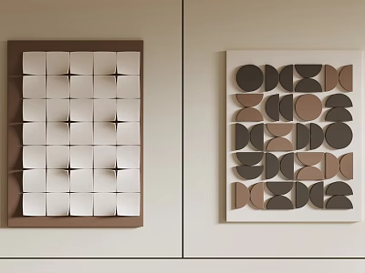Geometric 3D Wall Decor And Abstract Art In Neutral Tones 3d model Geometric 3D Wall Decor And Abstract Art In Neutral Tones 3d model