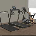 Home Gym Sports Equipment With Treadmill Exercise Bike And Digital Displays Indoors