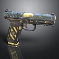 Ornate Gold And Black Pistol With Intricate Engravings And Detailed Patterns