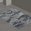 Modern Minimalist Square Carpet With Abstract Black White Gray Pattern On Floor 3d model