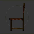 Classic Single Chair With Wooden Frame And Leather Seat Decorative Design
