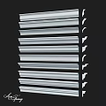 Silver Metal Decorative Building Components With Parallel Strip Design For Architecture