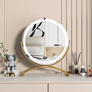 makeup mirror round mirror 3d model