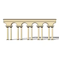 Symmetrical White Classical Arches With Columns Against Blue Sky Background Design 3d model