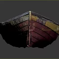 Traditional Wooden Boat With Dark Hull Light Edges And Wooden Seats For Water Transport