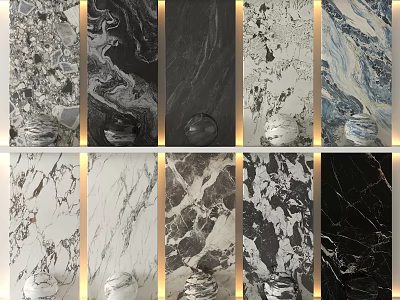 Various Marble Textures Decorative Components With Different Patterns And Styles 3d model
