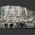 Vibrant Garden Landscape With Rocky Cliffs Natural Caves And Sandy Ground Textures