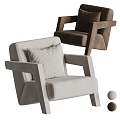 Idea Modern Leisure Chair Fabric Leisure Chair 3d model