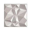 Gray and White Geometric 3D Wall with Triangular Pattern and Textured Design