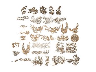 Chinese Carving Dragon and Phoenix Chengxiang Carving Dragon and Phoenix Ancient Building Carving Ancient Building Art Carving Cultural Carving 3d model